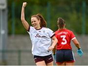 15 June 2024; Olivia Divilly of Galway celebrates after scoring her side's first goal during the TG4 All-Ireland Ladies Football Senior Championship Round 2 match between Cork and Galway at MTU Cork in Cork. Photo by David Fitzgerald/Sportsfile