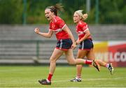 15 June 2024; Hannah Looney of Cork celebrates after scoring her side's first goal during the TG4 All-Ireland Ladies Football Senior Championship Round 2 match between Cork and Galway at MTU Cork in Cork. Photo by David Fitzgerald/Sportsfile