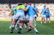 15 June 2024; Robbie Henshaw of Leinster, right, warms up before the United Rugby Championship semi-final match between Vodacom Bulls and Leinster at Loftus Versfeld Stadium in Pretoria, South Africa. Photo by Shaun Roy/Sportsfile