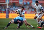 15 June 2024; Robbie Henshaw of Leinster in action against Ruan Nortje of Vodacom Bulls during the United Rugby Championship semi-final match between Vodacom Bulls and Leinster at Loftus Versfeld Stadium in Pretoria, South Africa. Photo by Shaun Roy/Sportsfile