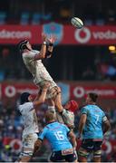 15 June 2024; James Ryan of Leinster takes possession in a lineout during the United Rugby Championship semi-final match between Vodacom Bulls and Leinster at Loftus Versfeld Stadium in Pretoria, South Africa. Photo by Shaun Roy/Sportsfile
