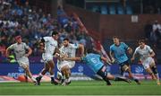 15 June 2024; Robbie Henshaw of Leinster is tackled by Marco van Staden of Vodacom Bulls during the United Rugby Championship semi-final match between Vodacom Bulls and Leinster at Loftus Versfeld Stadium in Pretoria, South Africa. Photo by Shaun Roy/Sportsfile