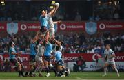 15 June 2024; Marco van Staden of Vodacom Bulls battles for possession in the lineout against Ryan Baird of Leinster during the United Rugby Championship semi-final match between Vodacom Bulls and Leinster at Loftus Versfeld Stadium in Pretoria, South Africa. Photo by Shaun Roy/Sportsfile