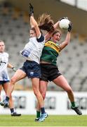 15 June 2024; Mary O'Connell of Kerry in action against Emma Murray of Waterford during the TG4 All-Ireland Ladies Football Senior Championship Round 2 match between Kerry and Waterford at Fitzgerald Stadium in Killarney, Kerry. Photo by Michael P Ryan/Sportsfile