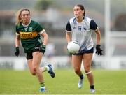 15 June 2024; Caragh McCarthy of Waterford in action against Aishling O'Connell of Kerry during the TG4 All-Ireland Ladies Football Senior Championship Round 2 match between Kerry and Waterford at Fitzgerald Stadium in Killarney, Kerry. Photo by Michael P Ryan/Sportsfile