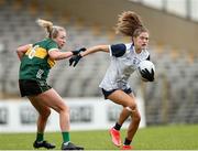 15 June 2024; Katie Murray of Waterford in action against Deirdre Kearney of Kerry during the TG4 All-Ireland Ladies Football Senior Championship Round 2 match between Kerry and Waterford at Fitzgerald Stadium in Killarney, Kerry. Photo by Michael P Ryan/Sportsfile