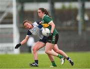 15 June 2024; Danielle O'Leary of Kerry in action against Alannah McNulty of Waterford during the TG4 All-Ireland Ladies Football Senior Championship Round 2 match between Kerry and Waterford at Fitzgerald Stadium in Killarney, Kerry. Photo by Michael P Ryan/Sportsfile