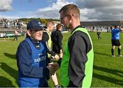 15 June 2024; Limerick manager Jimmy Lee and Sligo manager Tony McEntee shake hands after the Tailteann Cup quarter-final match between Sligo and Limerick at Markievicz Park in Sligo. Photo by Stephen Marken/Sportsfile