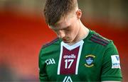 15 June 2024; Shane Allen of Westmeath dejected after his side's defeat in the GAA Football All-Ireland Senior Championship Round 3 match between Derry and Westmeath at Páirc Esler in Newry, Down. Photo by Sam Barnes/Sportsfile