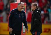 15 June 2024; Munster team manager Niall O'Donovan, left, and head coach Graham Rowntree before the United Rugby Championship semi-final match between Munster and Glasgow Warriors at Thomond Park in Limerick. Photo by Brendan Moran/Sportsfile