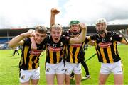 16 June 2024; Kilkenny players from left Eoin Brennan, Conor Holohan, Patrick Lacey and Conor McEvoy celebrate after the Electric Ireland GAA Hurling All-Ireland Minor Hurling Championship Semi-Final match between Kilkenny and Clare at FBD Semple Stadium in Thurles, Tipperary. Photo by Matt Browne/Sportsfile