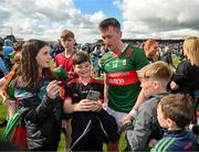 16 June 2024; Cillian O’Connor of Mayo with supporters after the GAA Football All-Ireland Senior Championship Round 3 match between Dublin and Mayo at Dr Hyde Park in Roscommon. Photo by Daire Brennan/Sportsfile