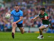 16 June 2024; Brian Fenton of Dublin in action against Conor Loftus of Mayo during the GAA Football All-Ireland Senior Championship Round 3 match between Dublin and Mayo at Dr Hyde Park in Roscommon. Photo by Ray McManus/Sportsfile