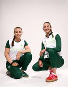 19 June 2024; Aifric Keogh, left, and Fiona Murtagh during the Rowing Team Ireland Paris 2024 team announcement at the National Rowing Centre in Cork. Photo by Ramsey Cardy/Sportsfile