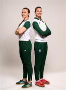 19 June 2024; Aifric Keogh, left, and Fiona Murtagh during the Rowing Team Ireland Paris 2024 team announcement at the National Rowing Centre in Cork. Photo by Ramsey Cardy/Sportsfile