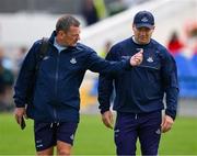 16 June 2024; Séamus McCormack, left, and Dublin manager Dessie Farrell the GAA Football All-Ireland Senior Championship Round 3 match between Dublin and Mayo at Dr Hyde Park in Roscommon. Photo by Ray McManus/Sportsfile