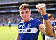 23 June 2024; Kevin Swayne of Laois celebrates after his side's victory in the Tailteann Cup semi-final match between Antrim and Laois at Croke Park in Dublin. Photo by Piaras Ó Mídheach/Sportsfile