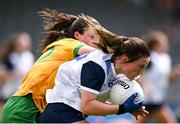 23 June 2024; Alannah McNulty of Waterford in action against Amy Boyle Carr of Donegal during the TG4 All-Ireland Ladies Football Senior Championship Round 3 match between Waterford and Donegal at Walsh Park in Waterford. Photo by Seb Daly/Sportsfile