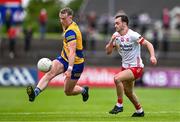 22 June 2024; Eoin McCormack of Roscommon and Darragh Canavan of Tyrone during the GAA Football All-Ireland Senior Championship preliminary quarter-final match between Tyrone and Roscommon at O'Neill's Healy Park in Omagh, Tyrone. Photo by Ben McShane/Sportsfile