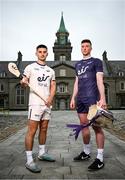 25 June 2024; Shane Kingston of Cork, left, and Declan Hannon of Limerick are calling on GAA clubs across the country to take part in the ‘eir for all’ Poc Tapa Challenge to be in with a chance to win up to €5,000 for their club and the chance to play on the hallowed turf of Croke Park on All Ireland Semi-Final Day. The Poc Tapa Challenge, designed to inspire GAA clubs across Ireland to demonstrate that the fastest wins in both hurling and the provision of superfast broadband, is open for entries until Tuesday, 2nd July at 11pm. eir has been a proud partner of the GAA since 2011 and is in the second of its five-year official sponsorship of the GAA All-Ireland Senior Hurling Championship. Photo by Ramsey Cardy/Sportsfile