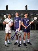 25 June 2024; Shane Kingston of Cork, left, Declan Hannon of Limerick, centre, and John Conlon of Clare, are calling on GAA clubs across the country to take part in the ‘eir for all’ Poc Tapa Challenge to be in with a chance to win up to €5,000 for their club and the chance to play on the hallowed turf of Croke Park on All Ireland Semi-Final Day. The Poc Tapa Challenge, designed to inspire GAA clubs across Ireland to demonstrate that the fastest wins in both hurling and the provision of superfast broadband, is open for entries until Tuesday, 2nd July at 11pm. eir has been a proud partner of the GAA since 2011 and is in the second of its five-year official sponsorship of the GAA All-Ireland Senior Hurling Championship. Photo by Ramsey Cardy/Sportsfile