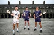 25 June 2024; Shane Kingston of Cork, left, Declan Hannon of Limerick, centre, and John Conlon of Clare, are calling on GAA clubs across the country to take part in the ‘eir for all’ Poc Tapa Challenge to be in with a chance to win up to €5,000 for their club and the chance to play on the hallowed turf of Croke Park on All Ireland Semi-Final Day. The Poc Tapa Challenge, designed to inspire GAA clubs across Ireland to demonstrate that the fastest wins in both hurling and the provision of superfast broadband, is open for entries until Tuesday, 2nd July at 11pm. eir has been a proud partner of the GAA since 2011 and is in the second of its five-year official sponsorship of the GAA All-Ireland Senior Hurling Championship. Photo by Ramsey Cardy/Sportsfile