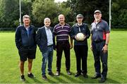 8 September 2021; Mick Spillane of Kerry, Kevin McStay of Mayo, Jack O'Shea of Kerry, Mícheál Ó Muircheartaigh of Kerry and Brian Mullins of Dublin at UCD during the reunion of club and intercounty GAA players trained by Mícheál Ó Muircheartaigh as part of a training group of Dublin based players in the 1970, '80's and '90's at UCD in Belfield, Dublin. Photo by Piaras Ó Mídheach/Sportsfile