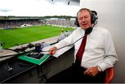 8 July 2007; RTÉ Radio Gaelic Games commentator Mícheál Ó Muircheartaigh in the commentary box before the game. Guinness Munster Senior Hurling Championship Final match between Waterford and Limerick at Semple Stadium in Thurles, Tipperary. Photo by Brendan Moran/Sportsfile