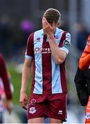 28 June 2024; Jack Keaney of Drogheda United reacts after the SSE Airtricity Men's Premier Division match between Derry City and Drogheda United at The Ryan McBride Brandywell Stadium in Derry. Photo by Ben McShane/Sportsfile