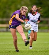29 June 2024; Cliodhna McNamara of Kilmacud Crokes during the John West Féile Peile na nÓg Division One Finals 2024 at the Connacht GAA Centre of Excellence in Bekan, Mayo. Photo by Ben McShane/Sportsfile