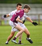 29 June 2024; Joseph Williams of Bredagh in action against Adam Conway of Clane during the John West Féile Peile na nÓg Division One Finals 2024 at the Connacht GAA Centre of Excellence in Bekan, Mayo. Photo by Ben McShane/Sportsfile