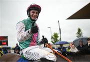 29 June 2024; Jockey Rossa Ryan celebrates after winning the Cairn Community Games Pretty Polly Stakes G1 on day two of the Dubai Duty Free Irish Derby Festival at The Curragh Racecourse in Kildare. Photo by David Fitzgerald/Sportsfile