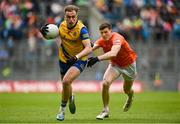 29 June 2024; Enda Smith of Roscommon in action against Joe McElroy of Armagh during the GAA Football All-Ireland Senior Championship quarter-final match between Armagh and Roscommon at Croke Park in Dublin. Photo by Harry Murphy/Sportsfile