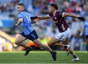 29 June 2024; Con O'Callaghan of Dublin is tackled by Seán Fitzgerald of Galway during the GAA Football All-Ireland Senior Championship quarter-final match between Dublin and Galway at Croke Park in Dublin. Photo by Shauna Clinton/Sportsfile