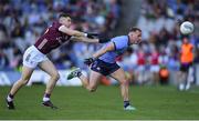 29 June 2024; Ciaran Kilkenny of Dublin is pushed by Johnny Heaney of Galway during the GAA Football All-Ireland Senior Championship quarter-final match between Dublin and Galway at Croke Park in Dublin. Photo by Shauna Clinton/Sportsfile