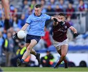 29 June 2024; Con O'Callaghan of Dublin is put under presser by Cillian McDaid of Galway as he takes his side's final attempt at a score during the GAA Football All-Ireland Senior Championship quarter-final match between Dublin and Galway at Croke Park in Dublin. Photo by Stephen McCarthy/Sportsfile