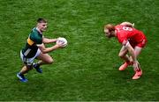 30 June 2024; Diarmuid O'Connor of Kerry in action against Conor Glass of Derry during the GAA Football All-Ireland Senior Championship quarter-final match between Kerry and Derry at Croke Park in Dublin. Photo by Piaras Ó Mídheach/Sportsfile