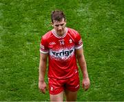 30 June 2024; Shane McGuigan of Derry after his side's defeat in the GAA Football All-Ireland Senior Championship quarter-final match between Kerry and Derry at Croke Park in Dublin. Photo by Piaras Ó Mídheach/Sportsfile