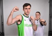 2 July 2024; Team Ireland Boxers Aidan Walsh and Michaela Walsh during the team day for the Paris 2024 Olympic Games at The Crowne Plaza Hotel in Blanchardstown, Dublin. Photo by David Fitzgerald/Sportsfile