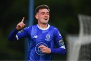 4 July 2024; Ben McCormack of Waterford celebrates after scoring his side's first goal during the SSE Airtricity Men's Premier Division match between Waterford and St Patrick's Athletic at the Regional Sports Centre in Waterford. Photo by Tyler Miller/Sportsfile