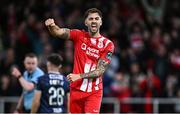 4 July 2024; Ellis Chapman of Sligo Rovers after his side's victory in the SSE Airtricity Men's Premier Division match between Sligo Rovers and Derry City at The Showgrounds in Sligo. Photo by Harry Murphy/Sportsfile