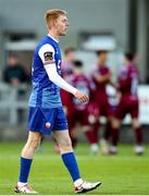 4 July 2024; Alec Byrne of Treaty United reacts after his side concedes a goal during the SSE Airtricity Men's First Division match between Treaty United and Cobh Ramblers at Markets Field in Limerick. Photo by Michael P Ryan/Sportsfile