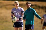 5 July 2024; Jamie Osborne, left, and Jack Crowley during an Ireland rugby captain's run at St Peter's College in Johannesburg, South Africa. Photo by Brendan Moran/Sportsfile