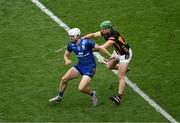 6 July 2024; Aidan McCarthy of Clare in action against Tommy Walsh of Kilkenny during the GAA Hurling All-Ireland Senior Championship semi-final match between Kilkenny and Clare at Croke Park in Dublin. Photo by Daire Brennan/Sportsfile