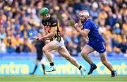 6 July 2024; Martin Keoghan of Kilkenny in action against Conor Leen of Clare during the GAA Hurling All-Ireland Senior Championship semi-final match between Kilkenny and Clare at Croke Park in Dublin. Photo by Stephen McCarthy/Sportsfile