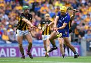 6 July 2024; Mark Rodgers of Clare in action against Tommy Walsh of Kilkenny during the GAA Hurling All-Ireland Senior Championship semi-final match between Kilkenny and Clare at Croke Park in Dublin. Photo by John Sheridan/Sportsfile