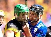 6 July 2024; Eoin Cody of Kilkenny and Cathal Malone of Clare during the GAA Hurling All-Ireland Senior Championship semi-final match between Kilkenny and Clare at Croke Park in Dublin. Photo by Stephen McCarthy/Sportsfile