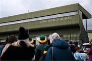 6 July 2024; Supporters queue outside the stadium before the TG4 All-Ireland Ladies Football Senior Championship quarter-final match between Kerry and Meath at Austin Stack Park in Tralee, Kerry. Photo by Tyler Miller/Sportsfile