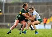 6 July 2024; Mary Kate Lynch of Meath in action against Mary O'Connell of Kerry during the TG4 All-Ireland Ladies Football Senior Championship quarter-final match between Kerry and Meath at Austin Stack Park in Tralee, Kerry. Photo by Tyler Miller/Sportsfile