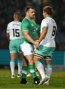 6 July 2024; Cian Healy of Ireland, left, shakes hands with Kwagga Smith of South Africa after the first test between South Africa and Ireland at Loftus Versfeld Stadium in Pretoria, South Africa. Photo by Brendan Moran/Sportsfile
